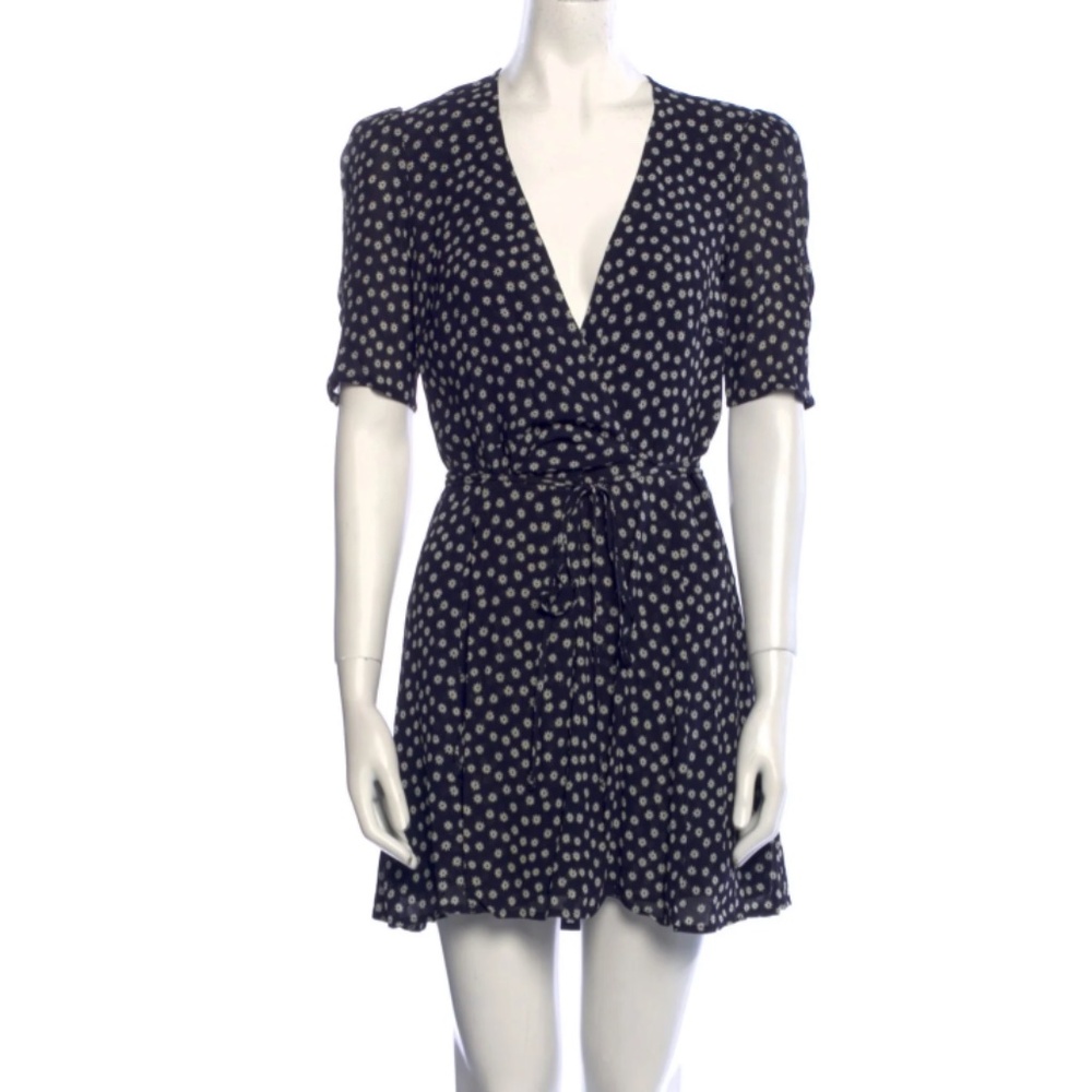 Reformation Mini Dress- Dark Blue with flowers